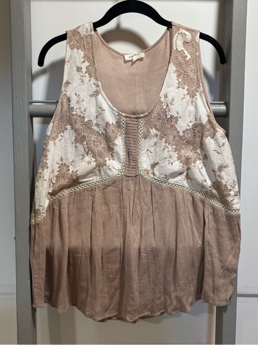 Mystree lacy bohemian Tank Top, granola, hippie, nature lover, festival, folky